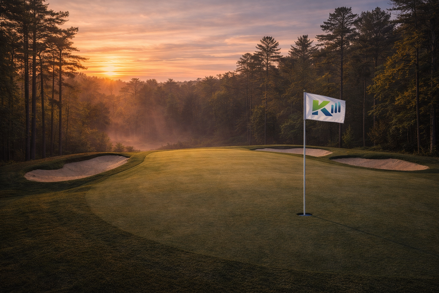 KaddieIQ flag on golf green